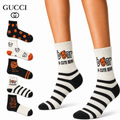 Gucci Cartoon Bear Crew Socks 5-Pack – Orange & Black Graphic, Gift Box