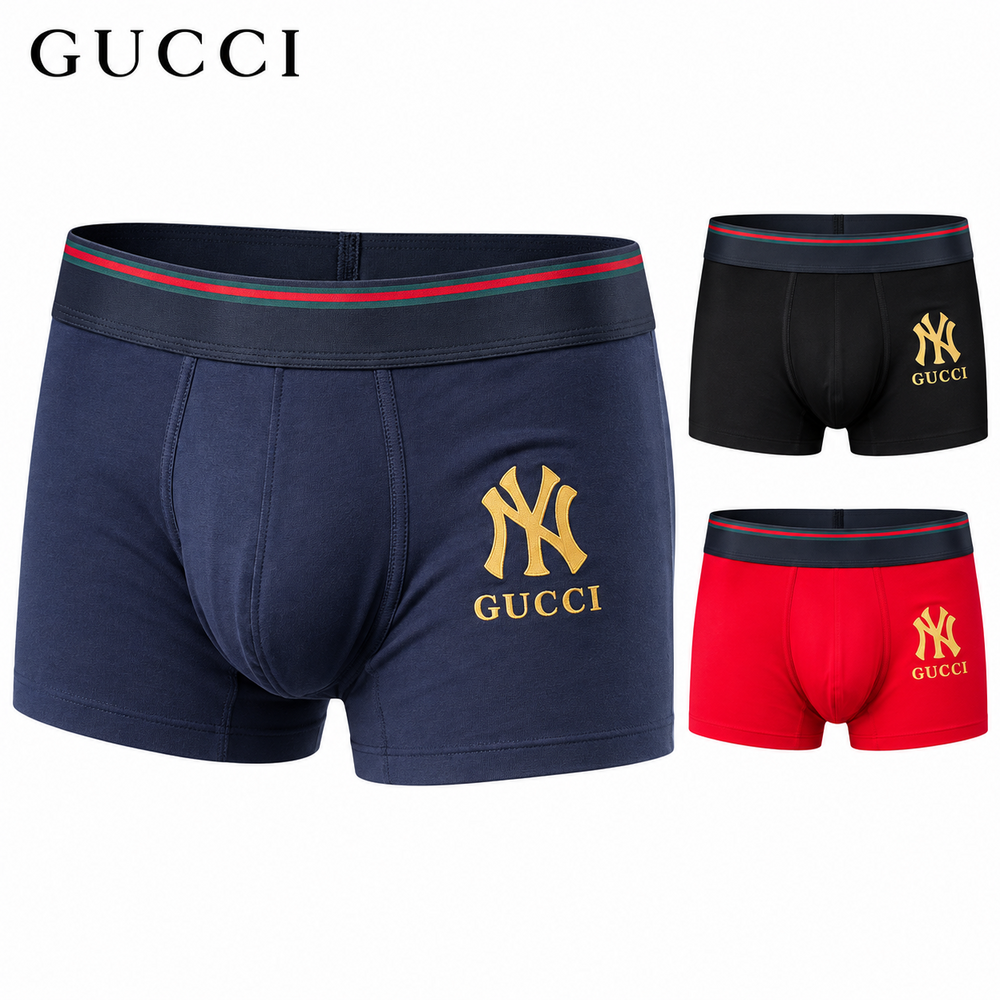 Gucci Men's Modal Boxer Briefs 3-Pack – NY Logo, Web Stripe Waistband