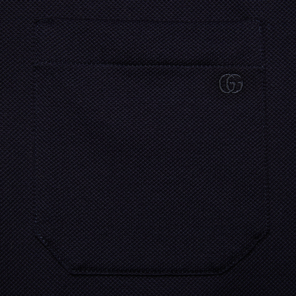 Cotton piquet polo with Web collar - navy