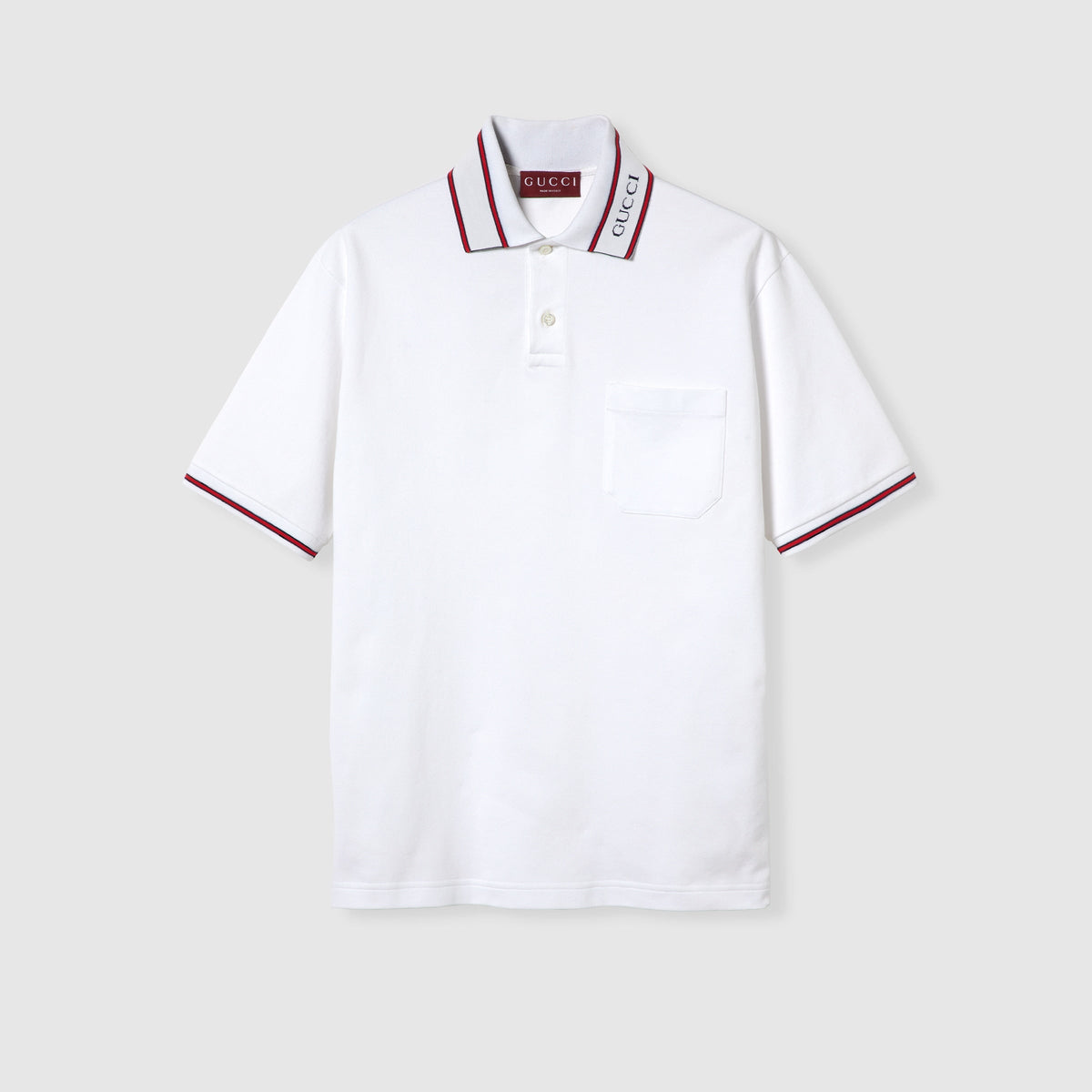 Cotton piquet polo shirt - white