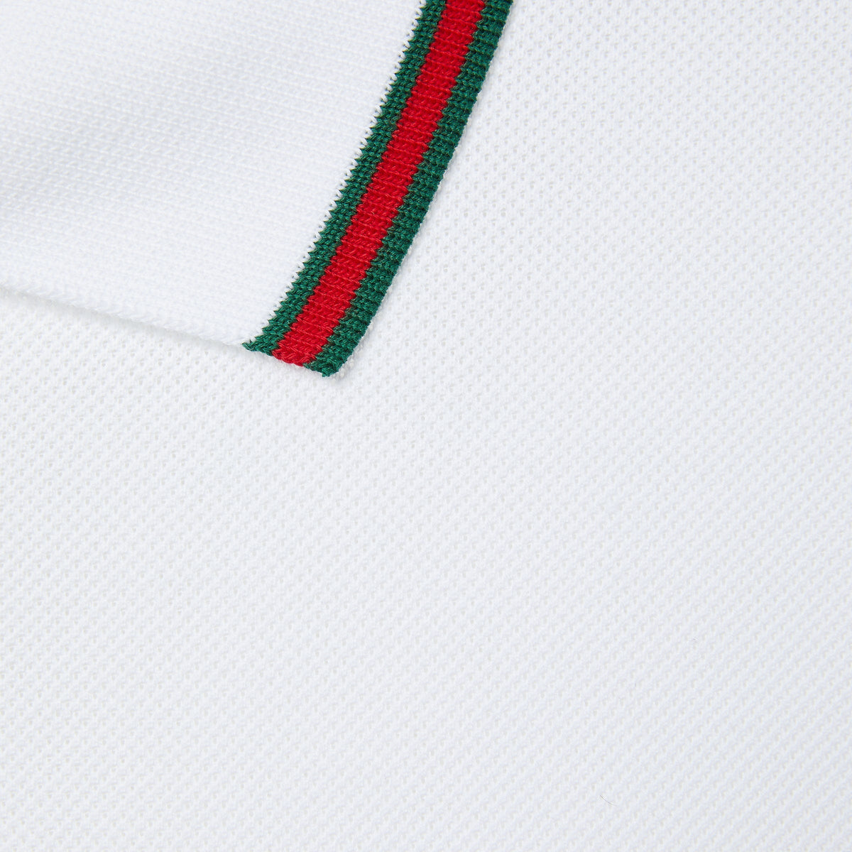 Cotton piquet polo shirt with Web - white