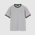 Cotton jersey T-shirt with embroidery - grey mélange