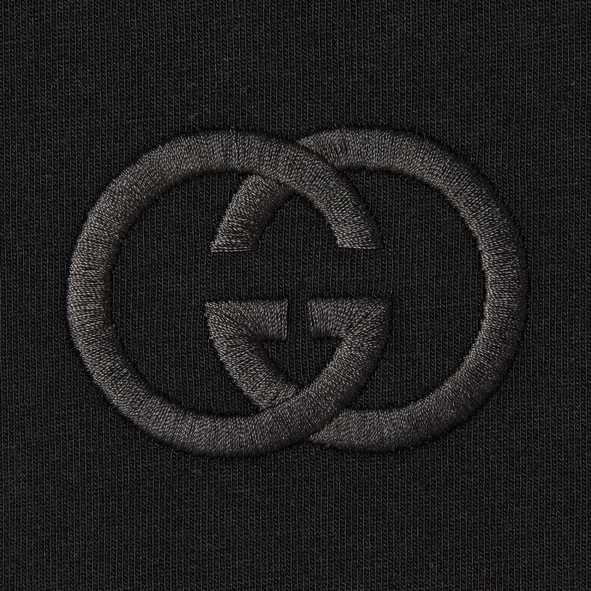 Cotton jersey T-shirt with embroidery - black
