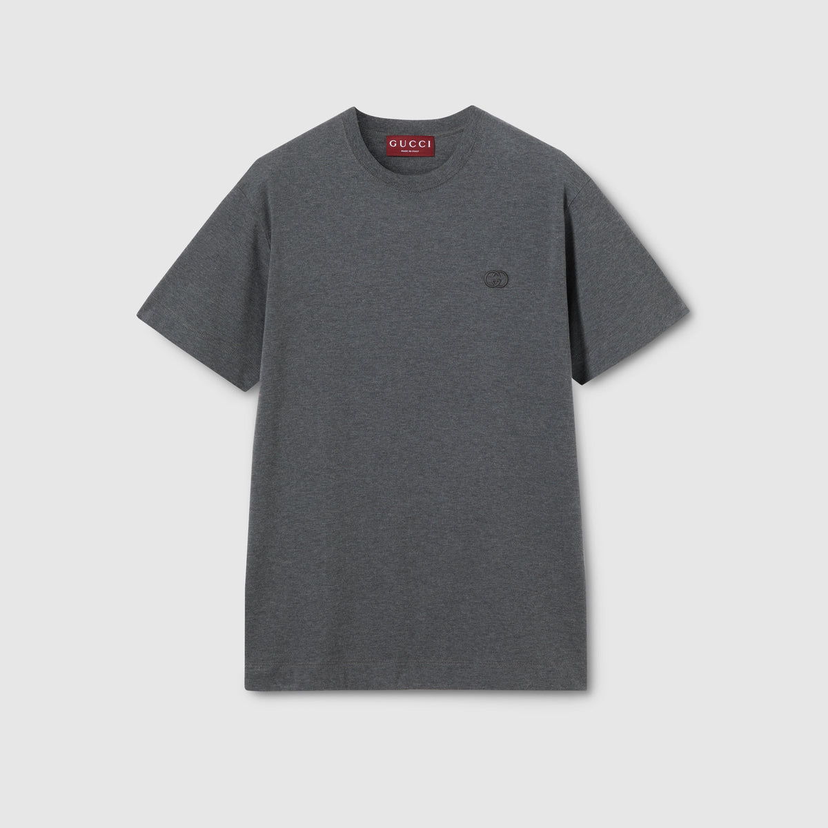 Cotton jersey T-shirt with embroidery - grey