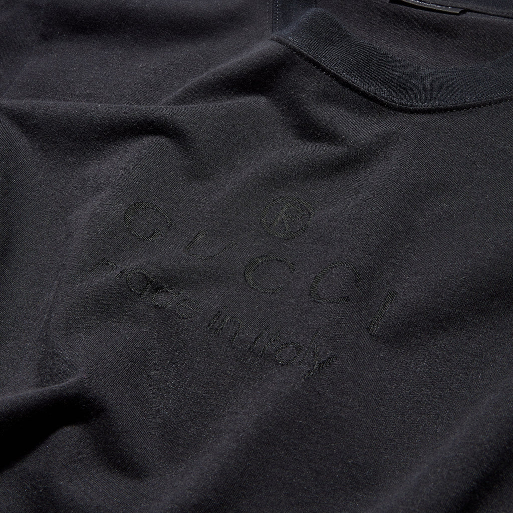 Cotton jersey T-shirt with print - black