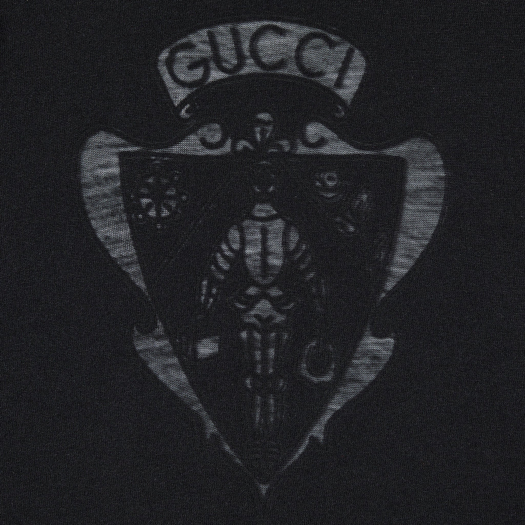 Cotton jersey T-shirt with devoré detail - black