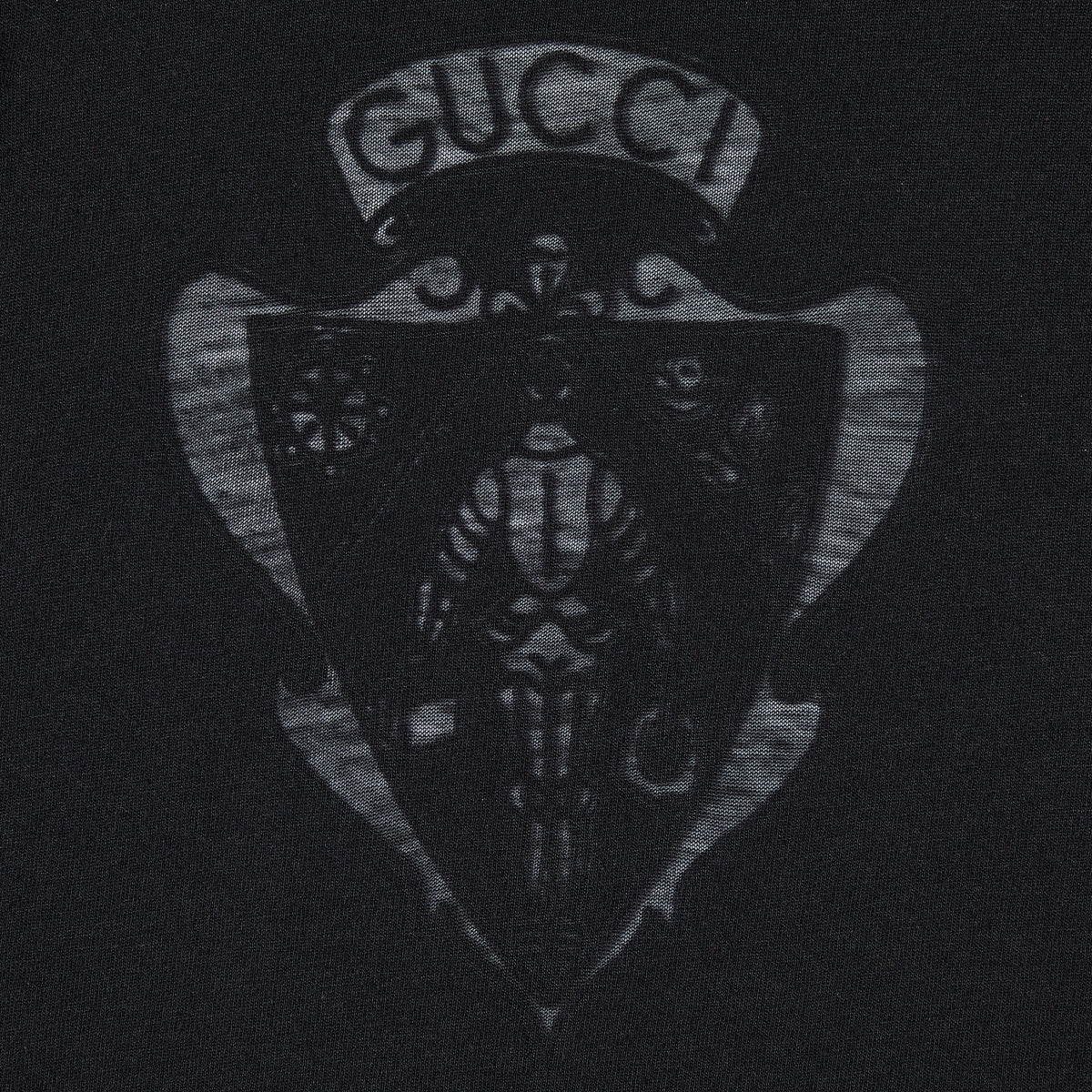 Cotton jersey T-shirt with devoré detail - black