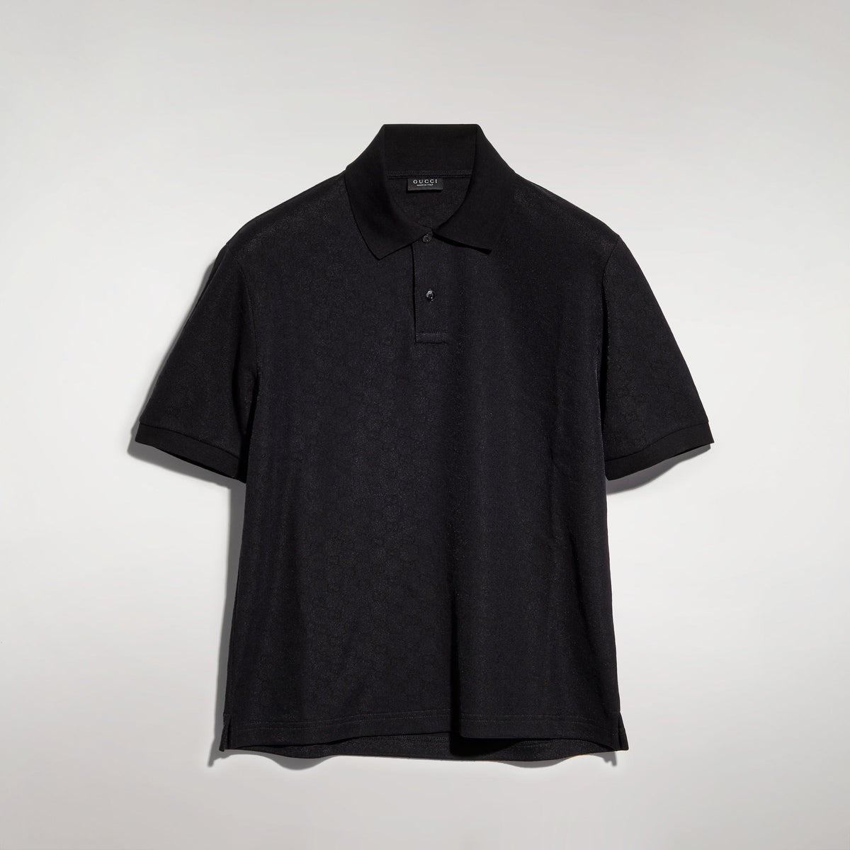 GG technical jersey jacquard polo shirt - black
