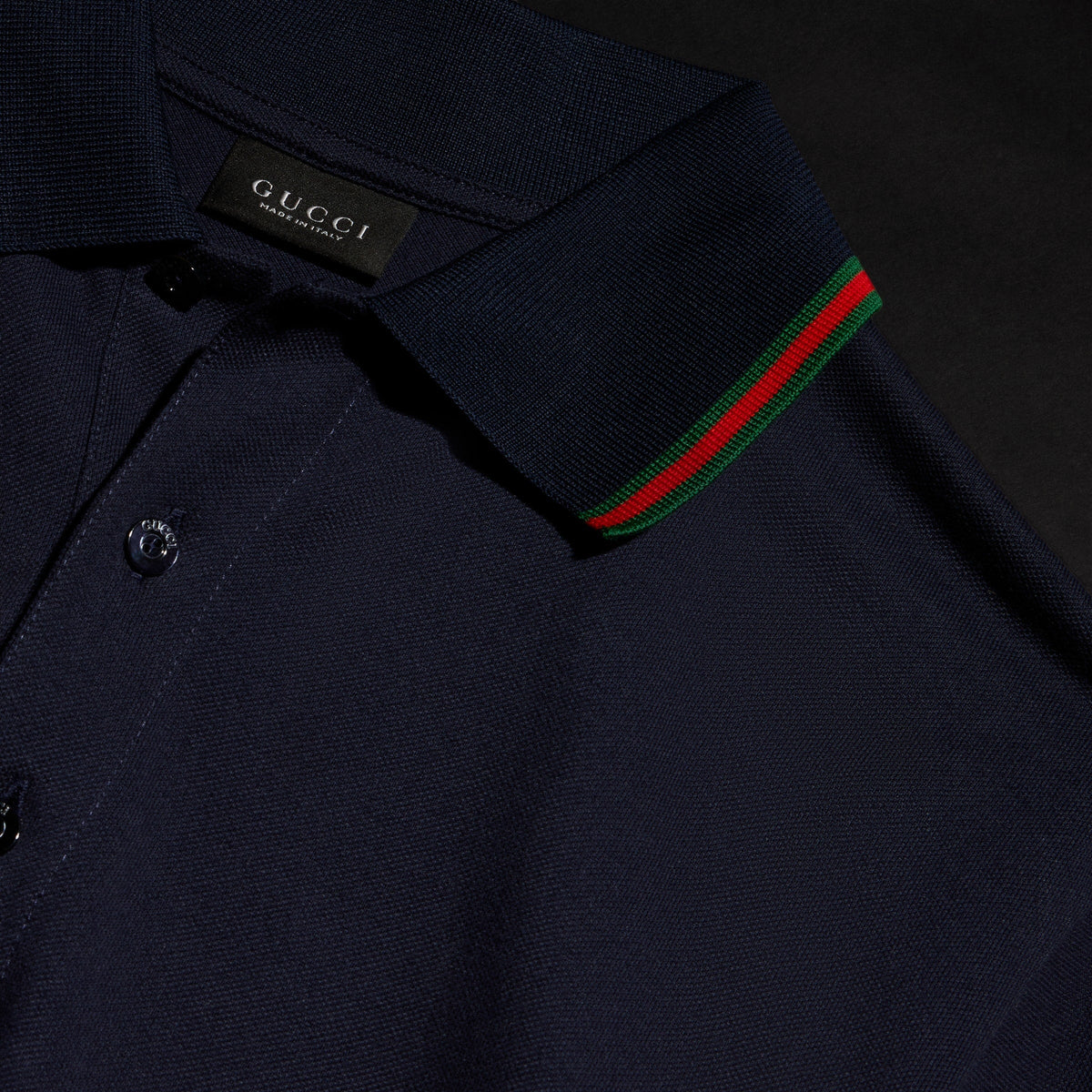 Cotton jersey piquet polo shirt - dark blue