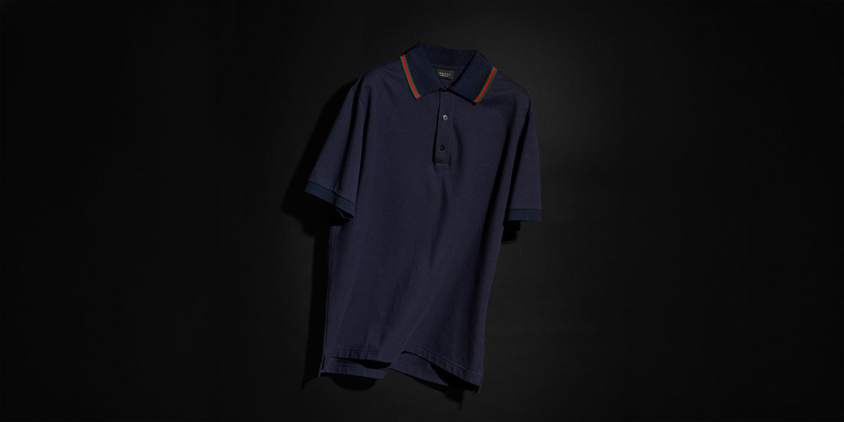 Cotton jersey piquet polo shirt - dark blue