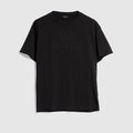 Cotton jersey T-shirt with embroidery - black