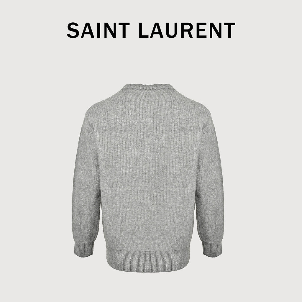 SAINT LAURENT Script Logo Crew-Neck Sweater