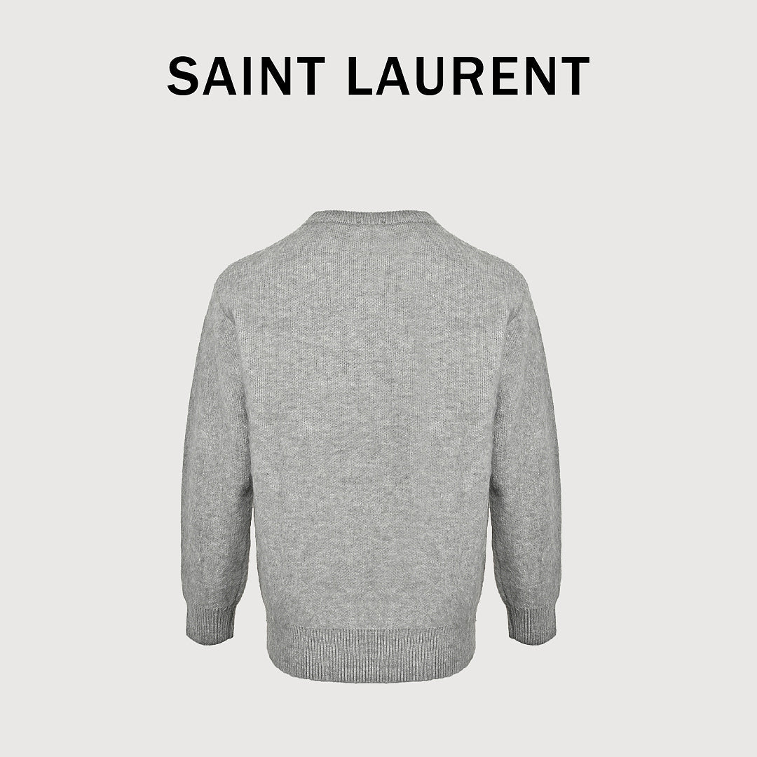 SAINT LAURENT Script Logo Crew-Neck Sweater