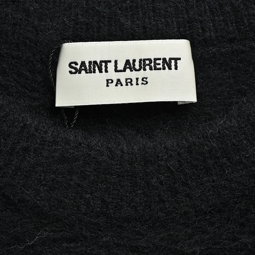 SAINT LAURENT Script Logo Crew-Neck Sweater
