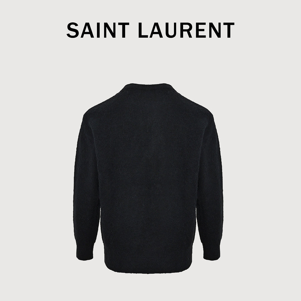 SAINT LAURENT Script Logo Crew-Neck Sweater