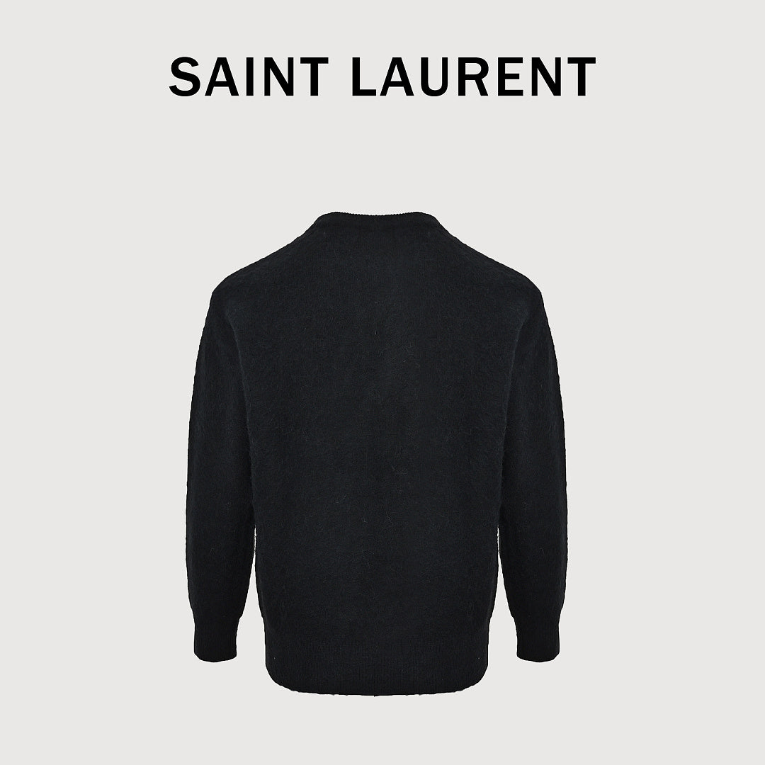 SAINT LAURENT Script Logo Crew-Neck Sweater