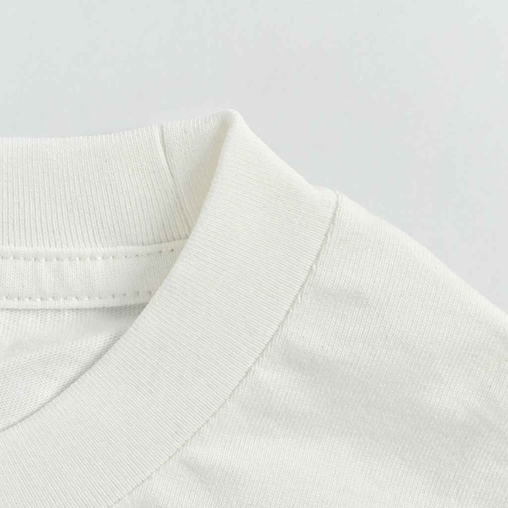 SAINT LAURENT White Crew-Neck T-Shirt with Hem Label