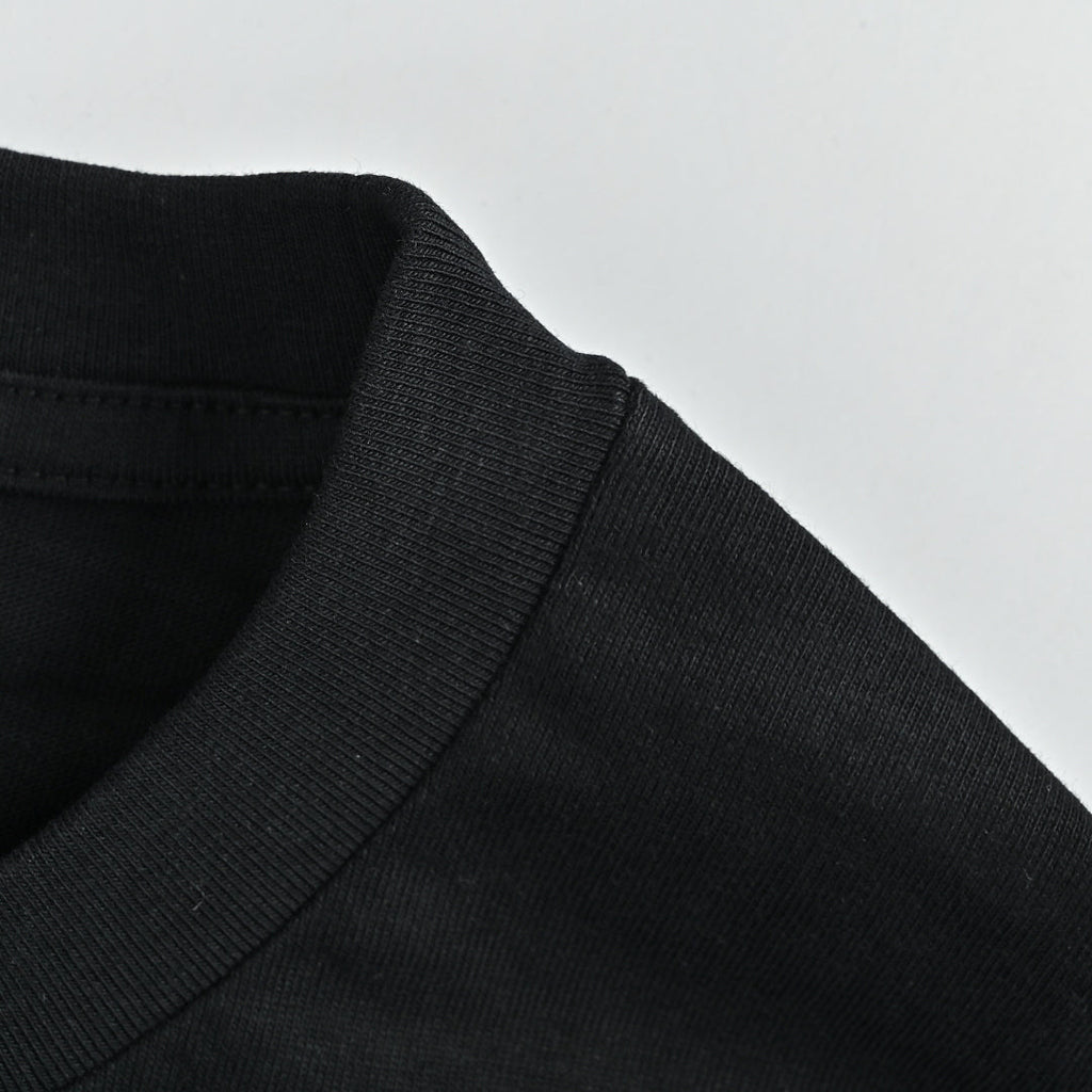 SAINT LAURENT Black Crew-Neck T-Shirt with Hem Label