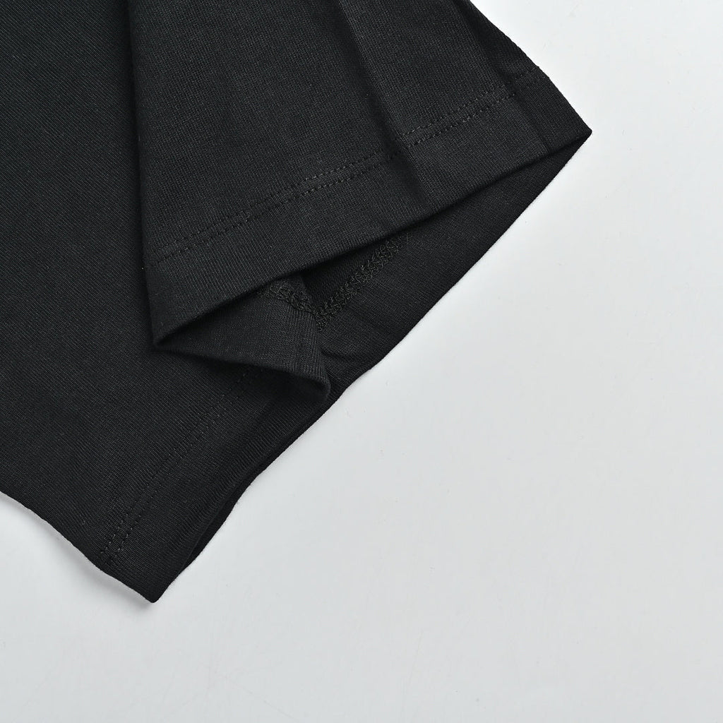 SAINT LAURENT Black Crew-Neck T-Shirt with Hem Label