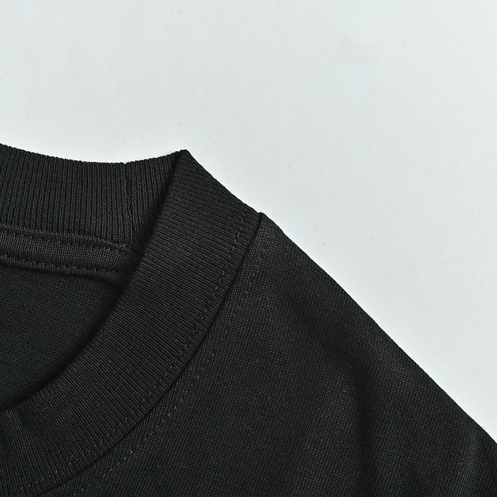 SAINT LAURENT Black Embroidered Monogram T-Shirt