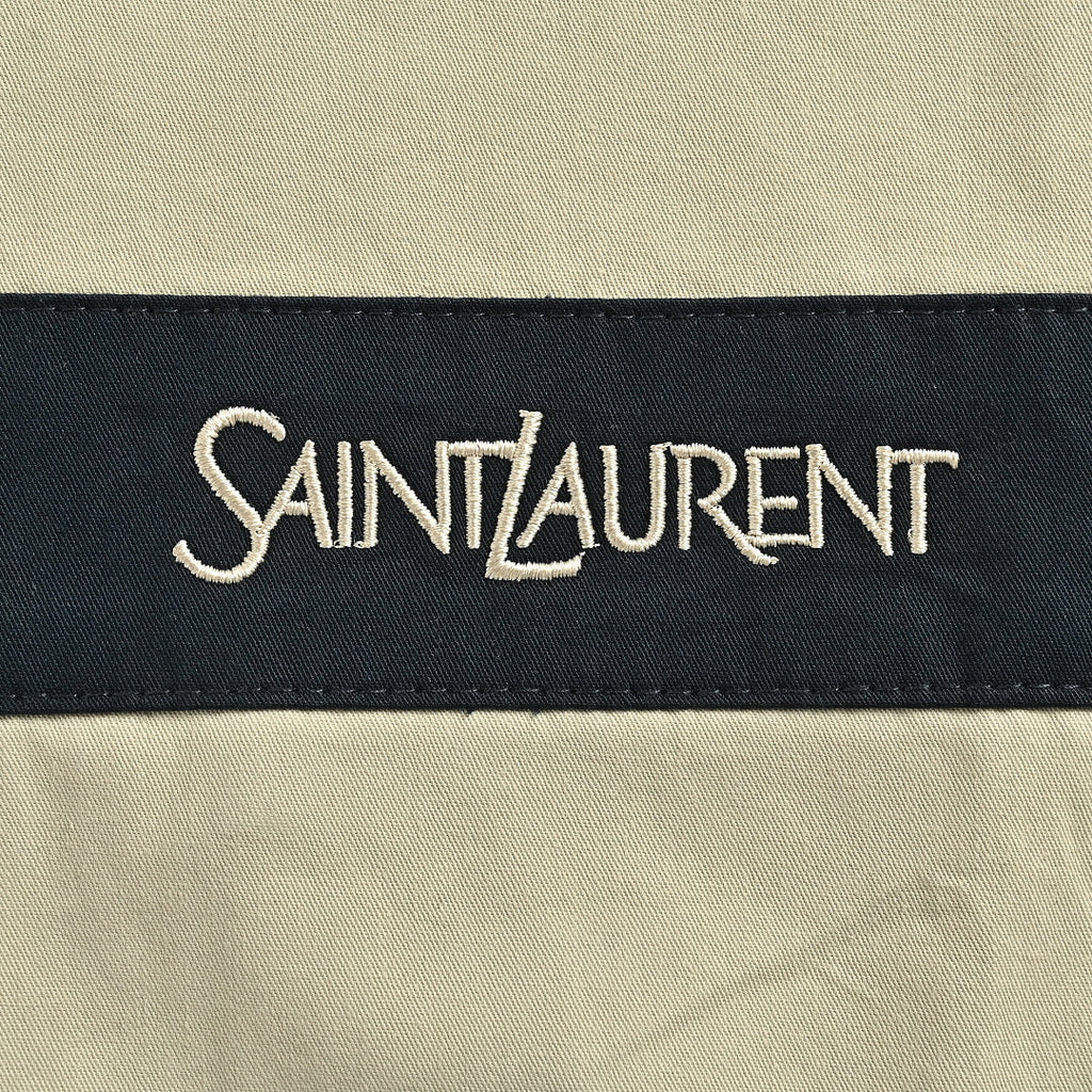 SAINT LAURENT Embroidered Stripe Stand-Collar Zip Jacket