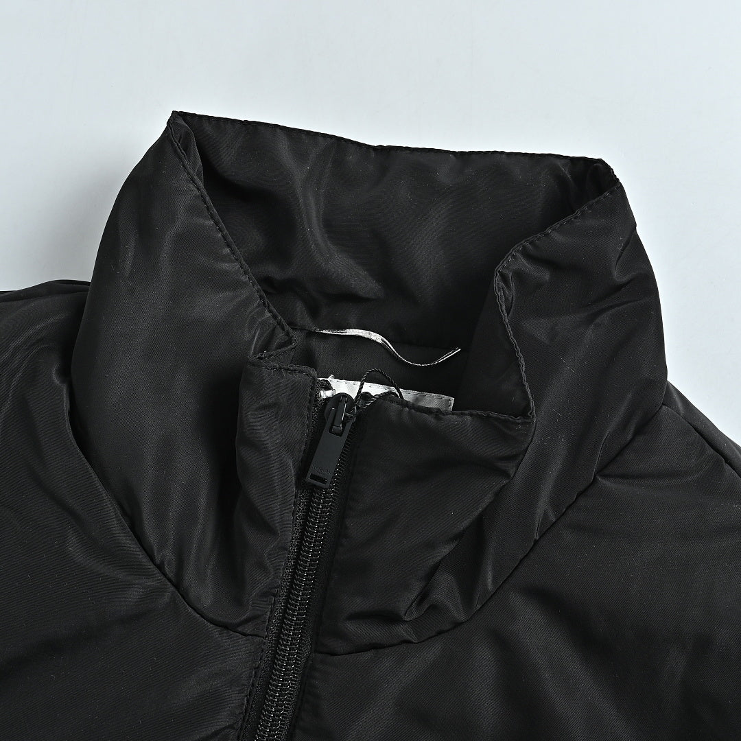 SAINT LAURENT Black Stand-Collar Monogram Zip Jacket