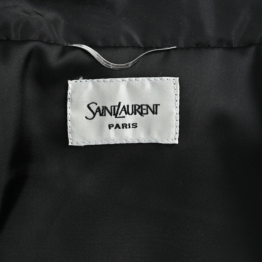 SAINT LAURENT Black Stand-Collar Monogram Zip Jacket