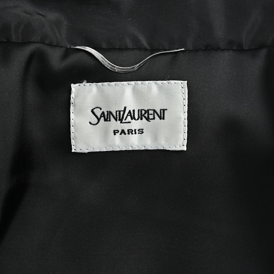 SAINT LAURENT Black Stand-Collar Monogram Zip Jacket