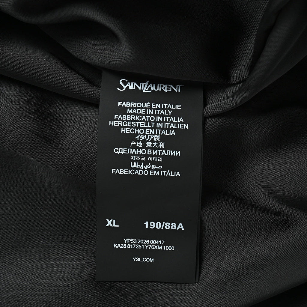 SAINT LAURENT Black Stand-Collar Monogram Zip Jacket