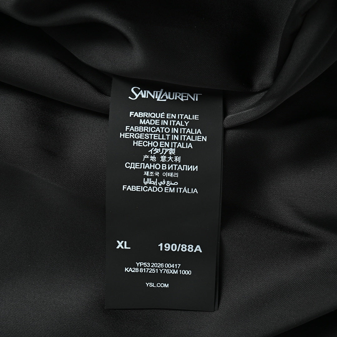 SAINT LAURENT Black Stand-Collar Monogram Zip Jacket