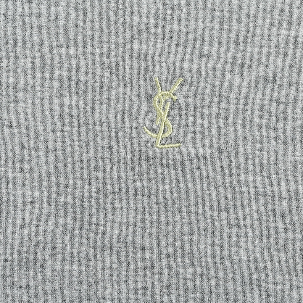 SAINT LAURENT Heather Gray Embroidered Monogram T-Shirt