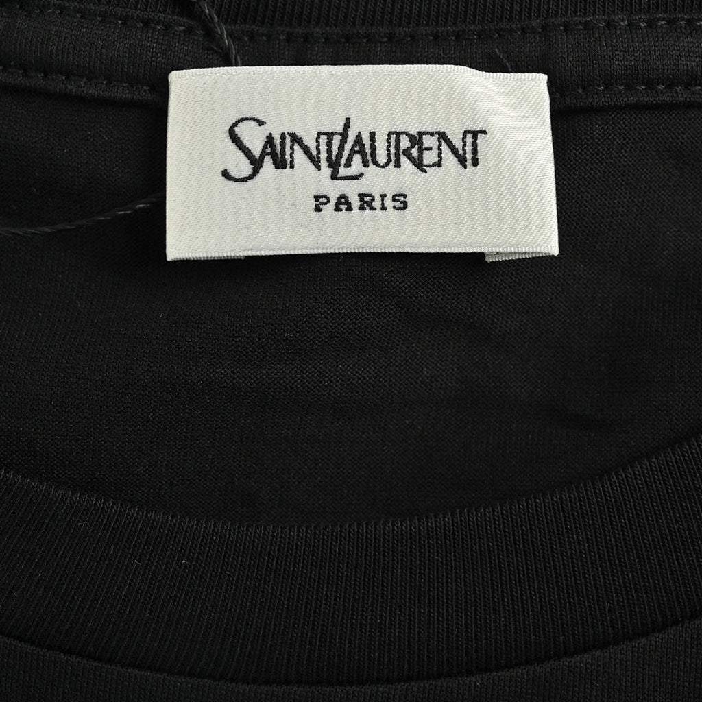 SAINT LAURENT Embroidered Monogram Crew-Neck T-Shirt