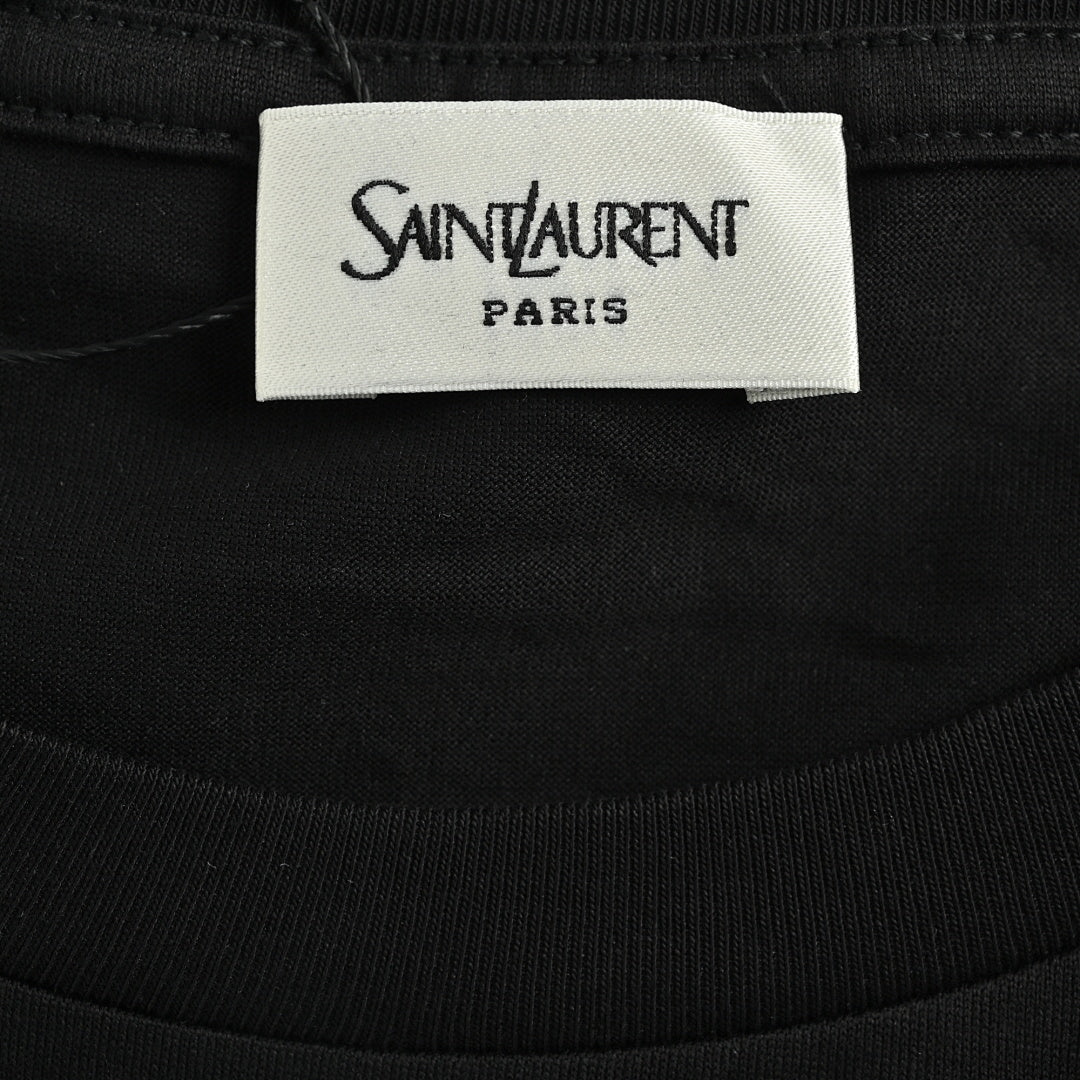SAINT LAURENT Embroidered Monogram Crew-Neck T-Shirt