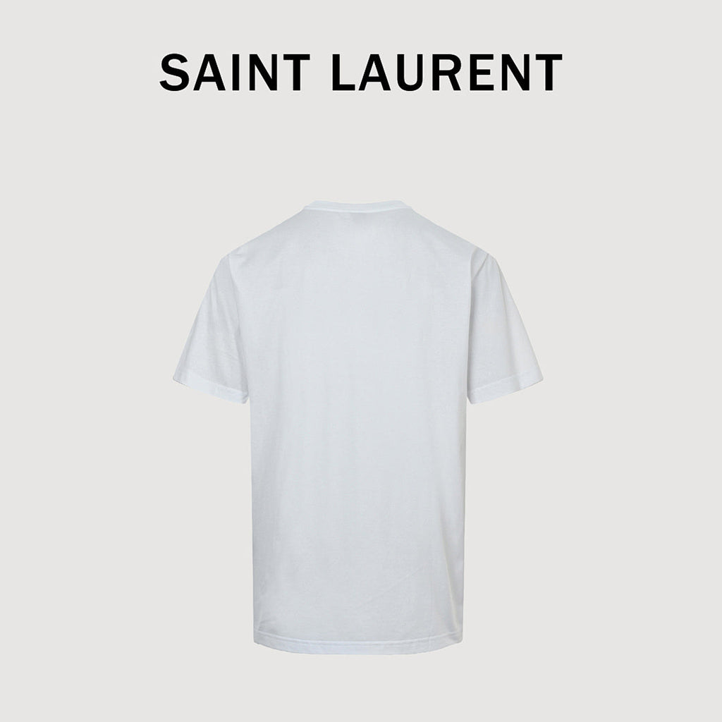 SAINT LAURENT Embroidered Monogram Crew-Neck T-Shirt