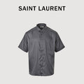 SAINT LAURENT Grey Pinstripe Short-Sleeve Shirt