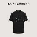 SAINT LAURENT Black Script Logo Crew-Neck T-Shirt