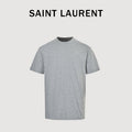 SAINT LAURENT Heather Gray Embroidered Monogram T-Shirt