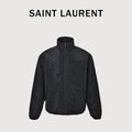 SAINT LAURENT Black Stand-Collar Monogram Zip Jacket