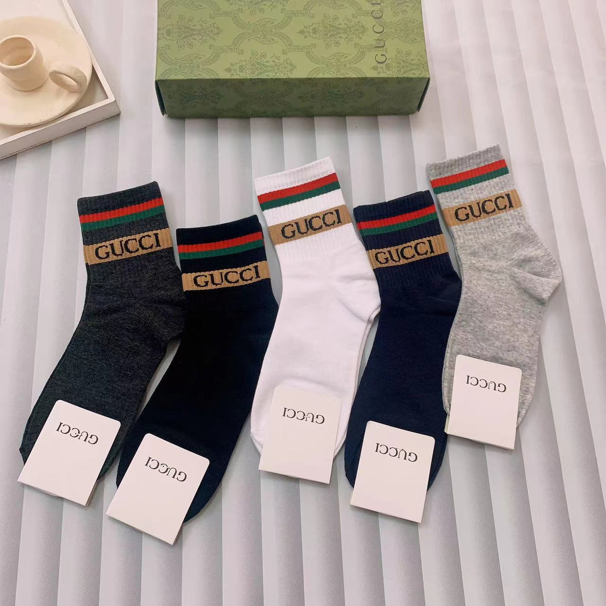 Gucci Cotton Crew Socks - Image 2