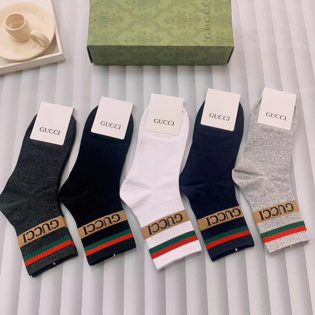 Gucci Cotton Crew Socks - Image 5