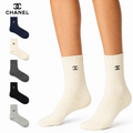 Gucci Ribbed Cotton Crew Socks 5-Pack – Gift Box, 5 Colors