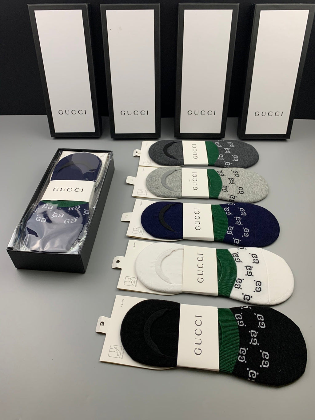 Gucci Cotton Crew Socks 5-Pack - Image 7