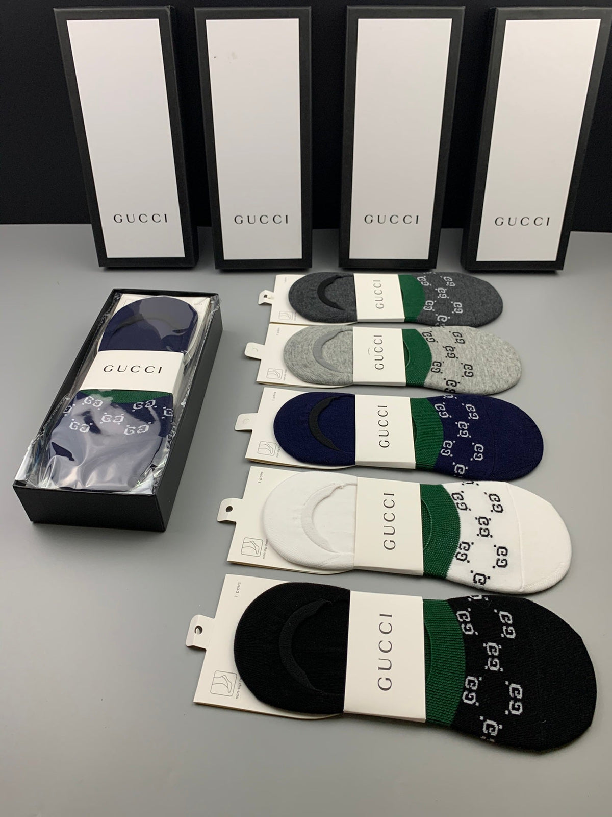 Gucci Cotton Crew Socks 5-Pack - Image 7