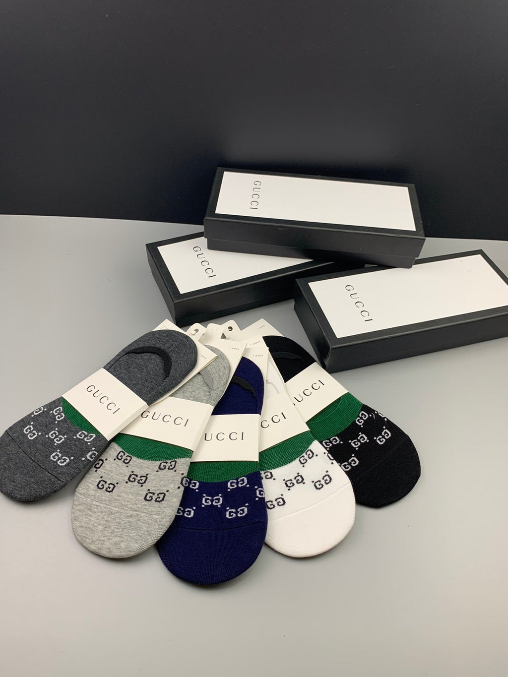 Gucci Cotton Crew Socks 5-Pack - Image 3