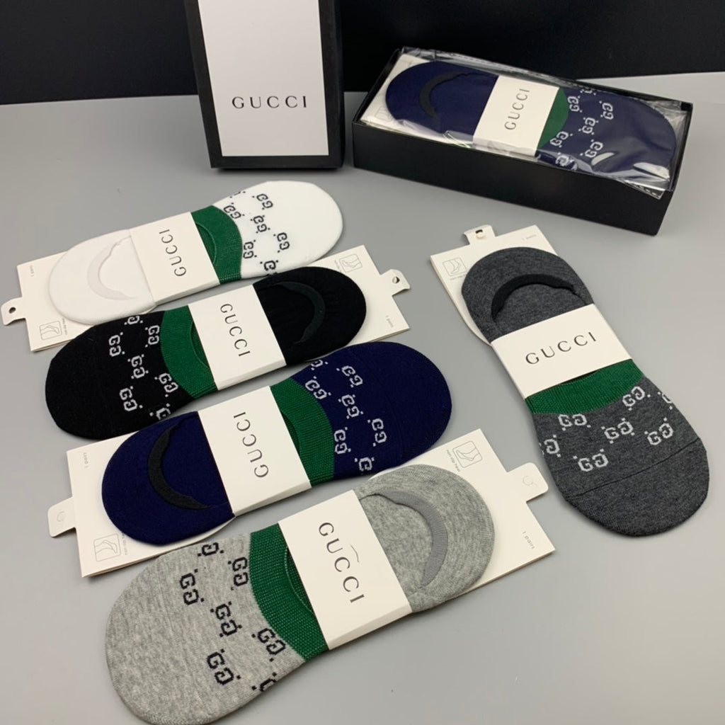 Gucci Cotton Crew Socks 5-Pack - Image 6