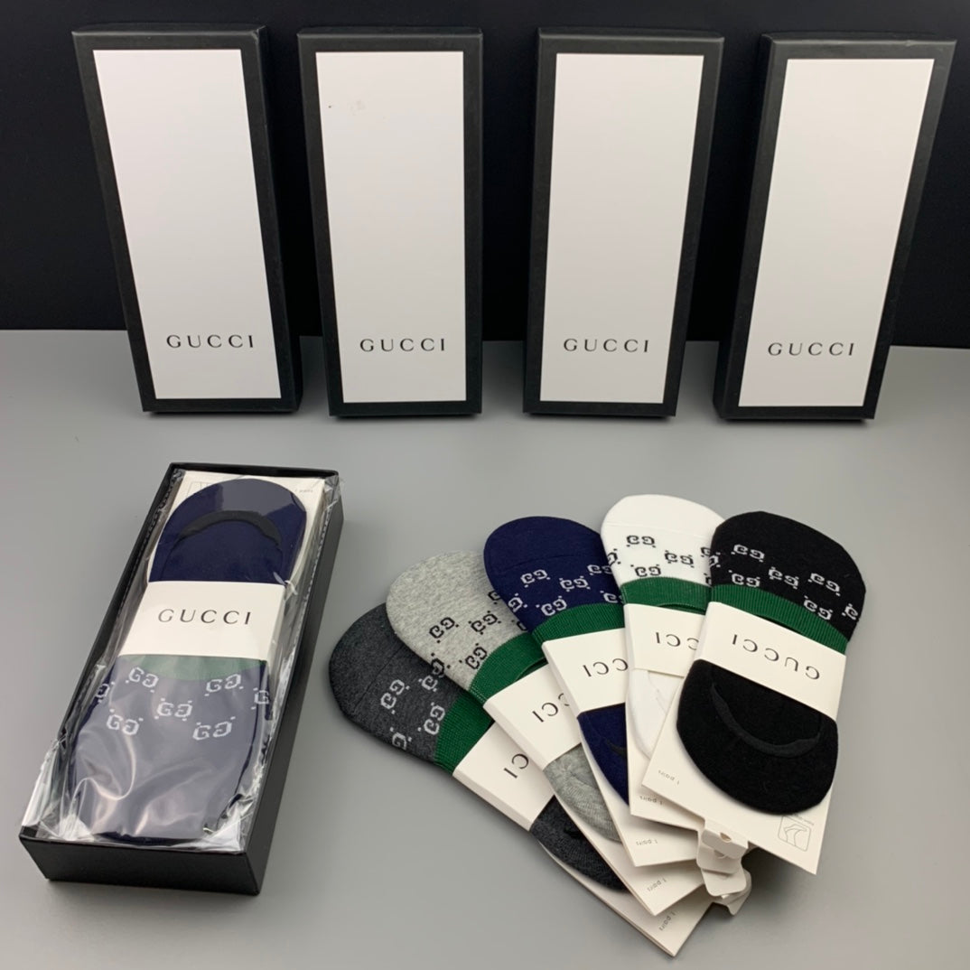 Gucci Cotton Crew Socks 5-Pack - Image 8