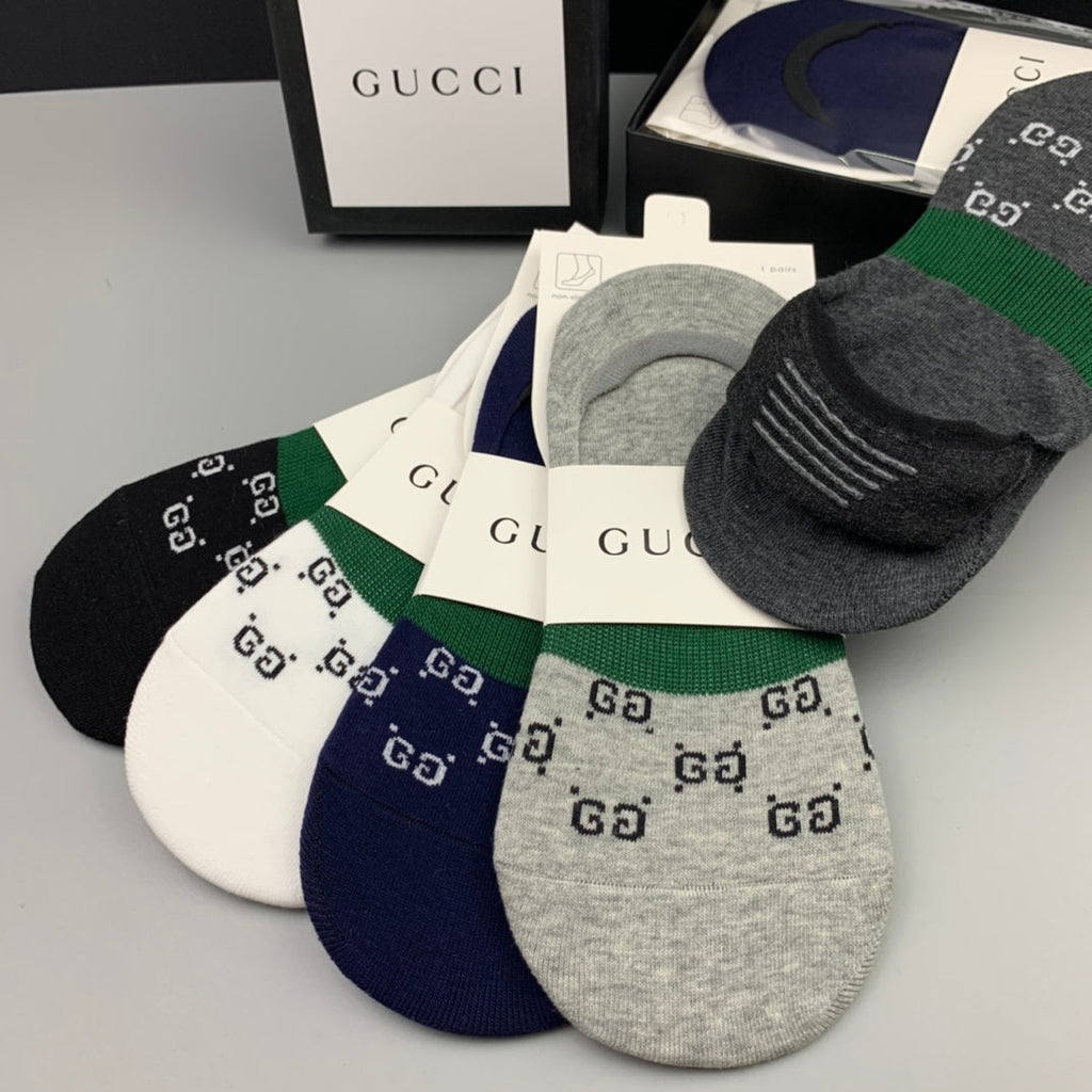 Gucci Cotton Crew Socks 5-Pack - Image 5