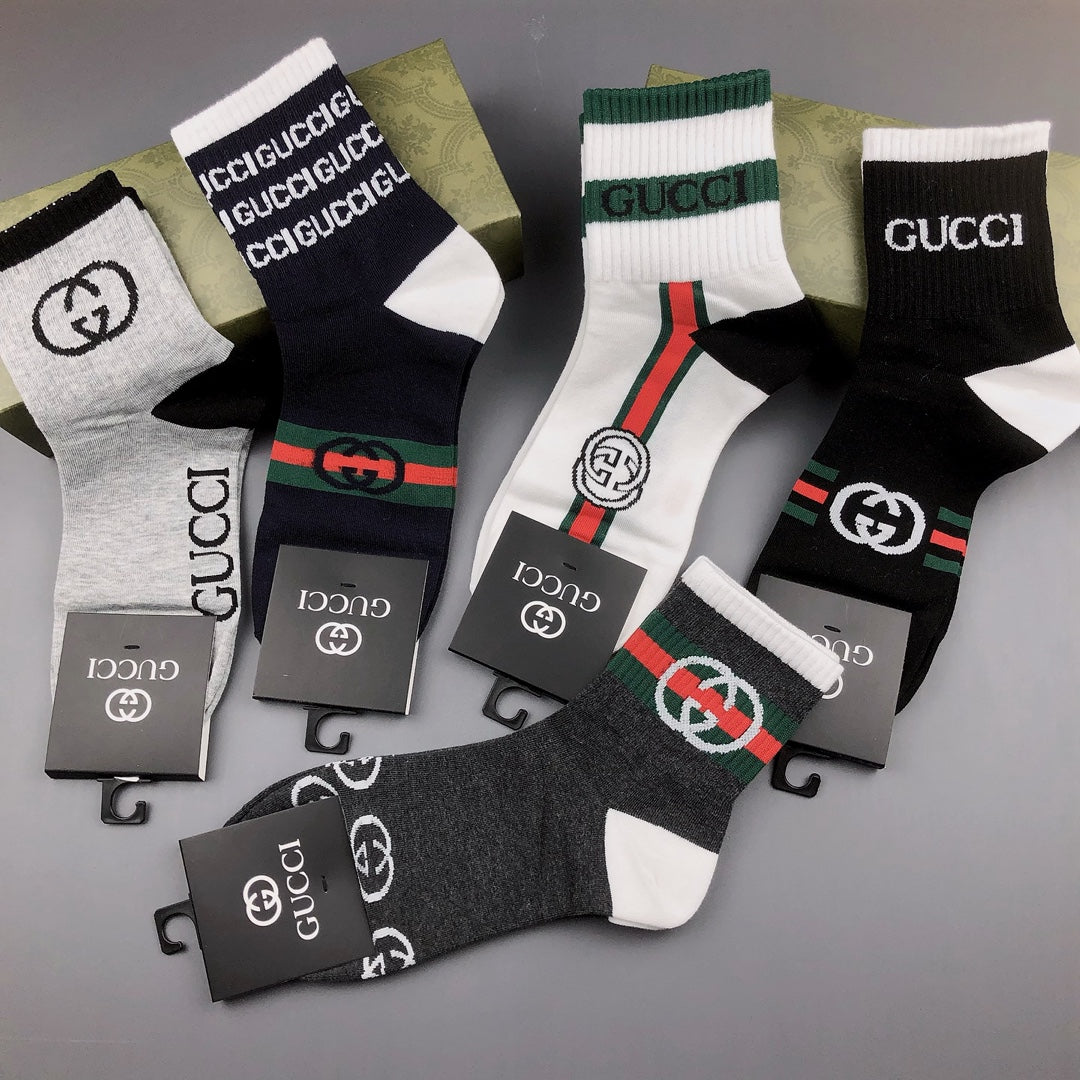Gucci Cotton Crew Socks 5-Pack - Image 5