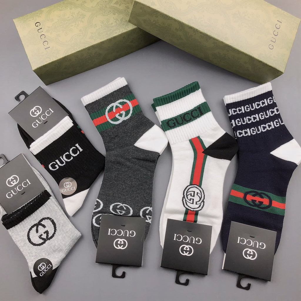 Gucci Cotton Crew Socks 5-Pack - Image 1
