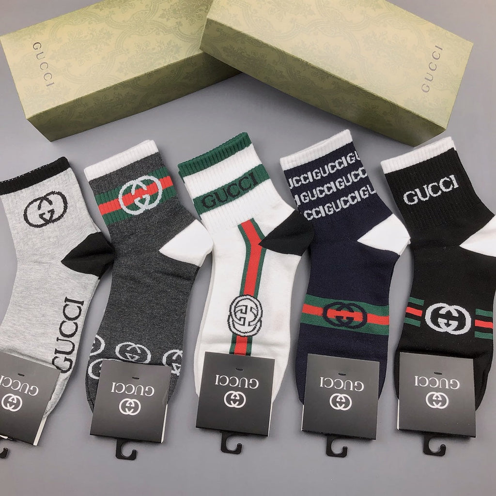 Gucci Cotton Crew Socks 5-Pack - Image 2